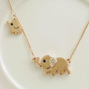 Lucky Gold Elephant Cute Pendant Necklace